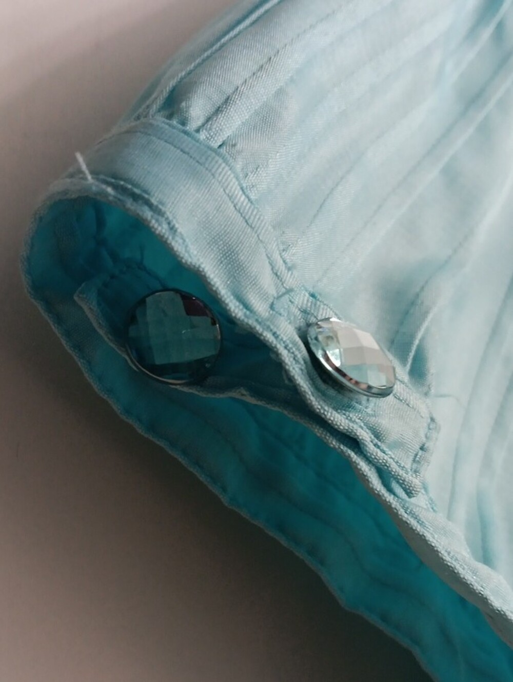 dressbarn Turquoise Short-Sleeve Button-Front Blouse - Picture 8 of 11